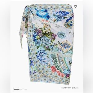 Camilla Blue and White Floral Swim Sarong